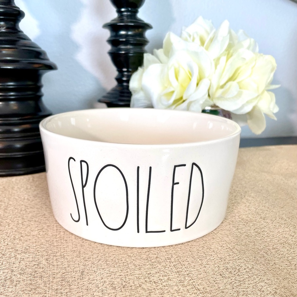 🆕Rae Dunn SPOILED Large Ceramic Pet Bowl
